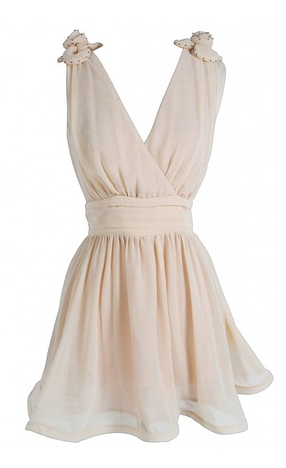 Monroe Floral Shoulder Dress in Cream